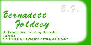 bernadett foldesy business card